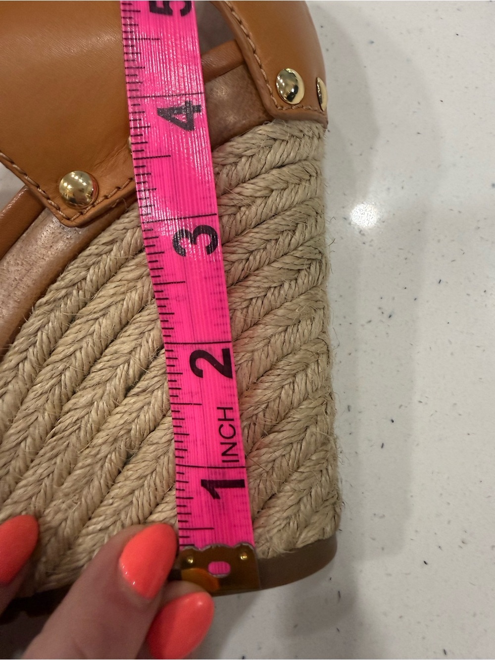 Michael Kors Jetset6 Tan Leather Wedge Sandals with Braided Front - Picture 8 of 8
